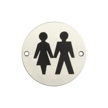 Click Here To Enlarge This Photo Of JS105SSS Frelan Hardware &lpar;Stainless Steel&rpar; Unisex Symbol Sign 75mm Satin Stainless Steel