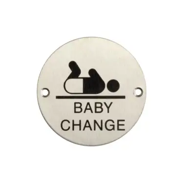 Click Here To Enlarge This Photo Of JS107SSS Frelan Hardware &lpar;Stainless Steel&rpar; Baby Change Symbol Sign 75mm Satin Stainless Steel