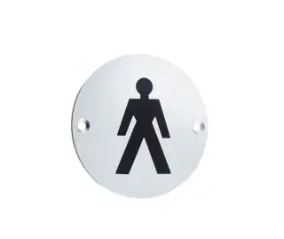 JS102SAA Frelan Hardware &lpar;Aluminium&rpar; Male Symbol Sign 75mm Satin Anodised Aluminium