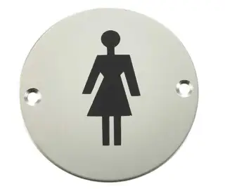 JS103SAA Frelan Hardware &lpar;Aluminium&rpar; Female Symbol Sign 75mm Satin Anodised Aluminium