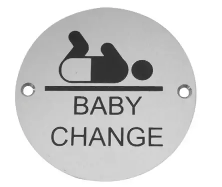 Click Here To Enlarge This Photo Of JS107SAA Frelan Hardware &lpar;Aluminium&rpar; Baby Change Symbol Sign 75mm Satin Anodised Aluminium