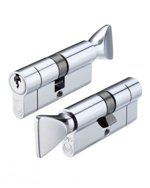 Click Here To Enlarge This Photo Of V5EP80CTPCE - Zoo Hardware Vier V5 Euro Profile Cylinder & Turn 80mm (40/40T) Polished Chrome