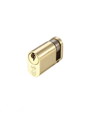 Click Here To Enlarge This Photo Of V5OP40SPBE - Zoo Hardware Vier V5 Oval Profile Single Cylinder 40mm (30/10) Polished Brass