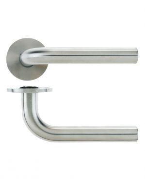 Click Here To Enlarge This Photo Of VS020S - Zoo Hardware Vier 19mm Radius Lever on Round Rose - Satin Stainless Steel