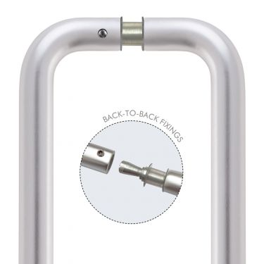 Click Here To Enlarge This Photo Of ZAAD300BSABB - Zoo Hardware (Pair) 300mm x 19mm 'D' Pull Handles with Back to Back Fixings - Aluminium