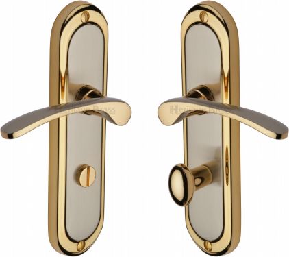 Click Here To Enlarge This Photo Of AMB6230-JP Heritage Brass Door Handle For Bathroom Ambassador Design Jupiter Finish