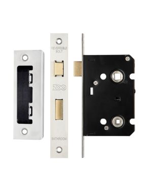 Click Here To Enlarge This Photo Of ZBC64SS - Zoo Hardware Contract Residential Bathroom Lock 64mm (45mm Backset) Satin Stainless Steel