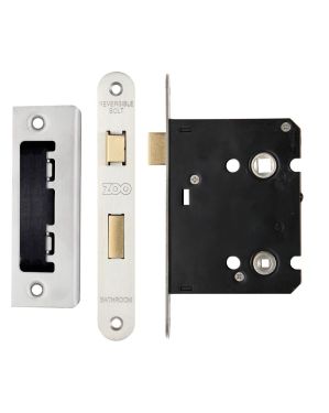 Click Here To Enlarge This Photo Of ZBC76RSS - Zoo Hardware Contract Residential Bathroom Lock 76mm (57mm Backset) Radius Forends Satin Stainless Steel
