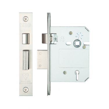Click Here To Enlarge This Photo Of ZBSS76SS - Zoo Hardware British Standard 5 Lever Sashlock 76mm (57mm Backset) Satin Stainless Steel