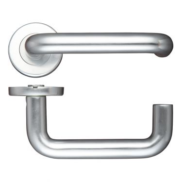 Click Here To Enlarge This Photo Of ZCA030SA - Zoo Hardware 19mm Return to Door Lever on Round Push on Rose (Contract) Aluminium