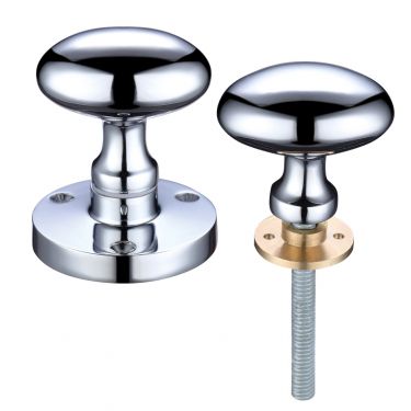 Click Here To Enlarge This Photo Of ZCB34RCP - Zoo Hardware Oval Rim Knobs (Unsprung) 60.5mm Rose dia. Polished Chrome