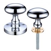 ZCB34RCP - Zoo Hardware Oval Rim Knobs (Unsprung) 60.5mm Rose dia. Polished Chrome