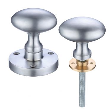 Click Here To Enlarge This Photo Of ZCB34RSC - Zoo Hardware Oval Rim Knobs (Unsprung) 60.5mm Rose dia. Satin Chrome