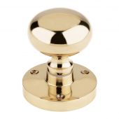 ZCB35 - Zoo Hardware Mushroom Mortice Knobs (Sprung) 61.5mm Rose dia. Polished Brass