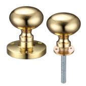 ZCB35R - Zoo Hardware Mushroom Rim Knobs (Unsprung) 61.5mm Rose dia. Polished Brass