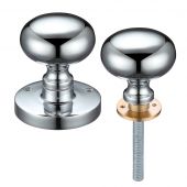 ZCB35RCP - Zoo Hardware Mushroom Rim Knobs (Unsprung) 61.5mm Rose dia. Polished Chrome