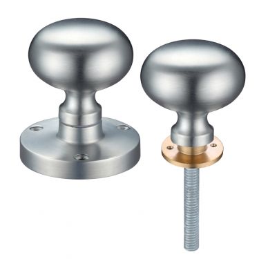 Click Here To Enlarge This Photo Of ZCB35RSC - Zoo Hardware Mushroom Rim Knobs (Unsprung) 61.5mm Rose dia. Satin Chrome