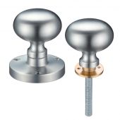 ZCB35RSC - Zoo Hardware Mushroom Rim Knobs (Unsprung) 61.5mm Rose dia. Satin Chrome