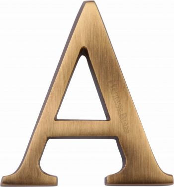 Click Here To Enlarge This Photo Of C1565 2 A-AT Heritage Brass Alphabet A Pin Fix 51mm (2") Antique Brass Finish