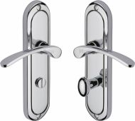 AMB6230-PC Heritage Brass Door Handle For Bathroom Ambassador Design Polished Chrome Finish