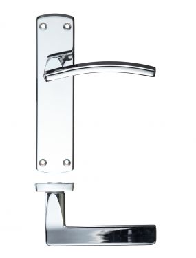 Click Here To Enlarge This Photo Of ZCZ032CP Zoo Hardware Stanza 'Toledo' Latch Lever Handles on Backplate (170mm x 40mm) Polished Chrome (Contract Range)