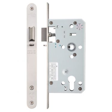 Click Here To Enlarge This Photo Of ZDL7255NLRSS - Zoo Hardware Din Night Latch Case - 72mm c/c - Backset 55mm (Radius) Satin Stainless Steel