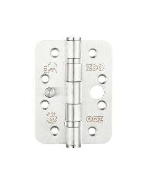 Click Here To Enlarge This Photo Of ZHSSDB243RS - Zoo Hardware Grade 13 CE Fire Rated (Dog Bolt) Ball Bearing Hinges (Radius) 102 x 76 x 3mm Satin Stainless Steel
