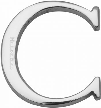 Click Here To Enlarge This Photo Of C1565 2 C-PC Heritage Brass Alphabet C Pin Fix 51mm (2") Polished Chrome Finish