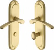 AMB6230-SB Heritage Brass Door Handle For Bathroom Ambassador Design Satin Brass