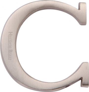 Click Here To Enlarge This Photo Of C1565 2 C-SN Heritage Brass Alphabet C Pin Fix 51mm (2") Satin Nickel Finish