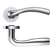 ZPZ050CP - Zoo Hardware Stanza 'Siena' Lever Handles on Round Screw on Rose - Polished Chrome (Designer Range)