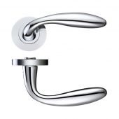 ZPZ060CP - Zoo Hardware Stanza 'Verona' Lever Handles on Round Screw on Rose - Polished Chrome (Designer Range)