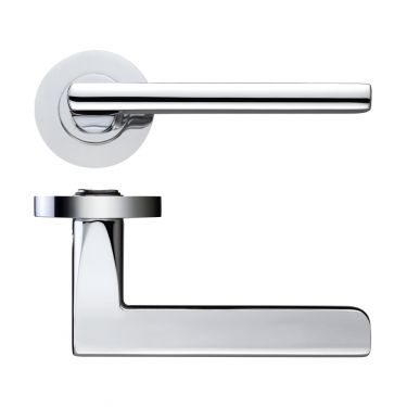 Click Here To Enlarge This Photo Of ZPZ070CP - Zoo Hardware Stanza 'Venice' Lever Handles on Round Screw on Rose - Polished Chrome (Designer Range)