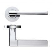 ZPZ070SCCP - Zoo Hardware Stanza 'Venice' Lever Handles on Round Screw on Rose (Dual Finish) Satin/Polished Chrome (Designer Range)
