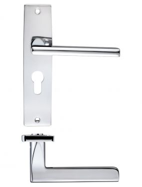 Click Here To Enlarge This Photo Of ZPZ071EPCP - Zoo Hardware Stanza 'Venice' Lever Euro Lock (47.5mm c/c) Handles on Backplate (180mm x 43mm) Polished Chrome (Designer Range)