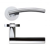 ZPZ080CP - Zoo Hardware Stanza 'Amalfi' Lever Handles on Round Screw on Rose - Polished Chrome (Designer Range)