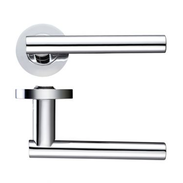 Click Here To Enlarge This Photo Of ZPZ090CP - Zoo Hardware Stanza 'Lucca' Lever Handles on Round Screw on Rose - Polished Chrome (Designer Range)