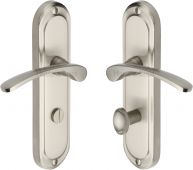 AMB6230-SN Heritage Brass Door Handle For Bathroom Ambassador Design Satin Nickel Finish