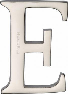 Click Here To Enlarge This Photo Of C1565 2 E-PNF Heritage Brass Alphabet E Pin Fix 51mm (2") Polished Nickel Finish