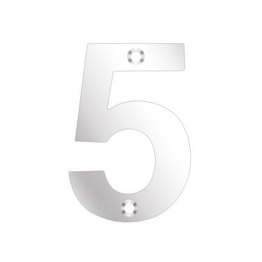 Click Here To Enlarge This Photo Of ZSN05APS - Zoo Hardware Numeral (No 5) 75mm Polished Stainless