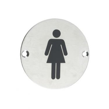 Click Here To Enlarge This Photo Of ZSS02SS - Zoo Hardware 76mm Female Disc Symbol - Satin Stainless Steel