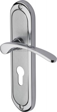 Click Here To Enlarge This Photo Of AMB6248-AP Heritage Brass Door Handle For Euro Profile Plate Ambassador Design Apollo Finish