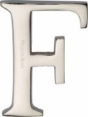 C1565 2 F-PNF Heritage Brass Alphabet F Pin Fix 51mm (2") Polished Nickel Finish