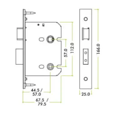 Click Here To Enlarge This Photo Of ZUKB64SS - Zoo Hardware Architectural Heavy Duty Bathroom Lock 64mm (45mm backset) Satin Stainless Steel