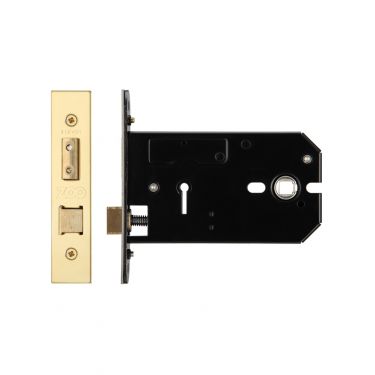 Click Here To Enlarge This Photo Of ZUKH3127PVD - Zoo Hardware Architectural Heavy Duty 3 Lever Horizontal Lock 127mm (102mm backset) Polished Brass