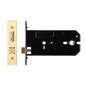 ZUKHB152PVD - Zoo Hardware Architectural Heavy Duty Horizontal Bathroom Lock 152mm (127mm backset) Polished Brass