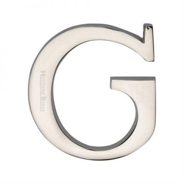 Click Here To Enlarge This Photo Of C1565 2 G-PNF Heritage Brass Alphabet G Pin Fix 51mm (2") Polished Nickel Finish