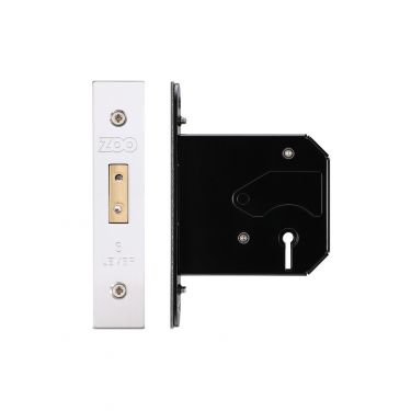 Click Here To Enlarge This Photo Of ZURD376SS - Zoo Hardware 3 Lever Replacement Deadlock 76mm (57mm backset) Satin Stainless Steel
