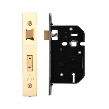 Click Here To Enlarge This Photo Of ZURS364PVD - Zoo Hardware 3 Lever Replacement Sashlock 64mm (45mm backset) PVD Stainless Brass