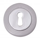 Fortessa - FESC-SPC - Round Keyhole Escutcheon Satin/Polished Chrome Finish
